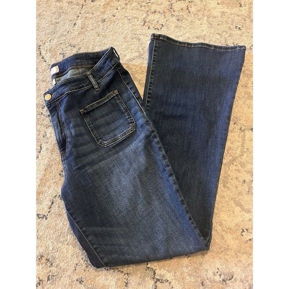 Kut from the Kloth Denim - KUT Ana Patch Pocket High Rose Flare Retro 70s Boho Style Jeans Women 16 Western